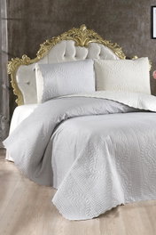 L'essentiel linge de maison Sanem - Crema, Gris